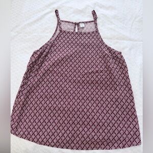 Old Navy Burgundy Patterned Tank Top